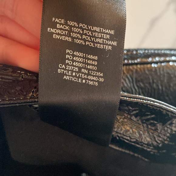 ARITZIA WILFRED vegan leather sparkle shimmer straight leg black pants size 6 - Picture 7 of 7